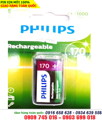  Philips 9VB1A17/97; Pin sạc 9V vuông Philips 9VB1A17/97 - 9V170mAh chính hãng Philips