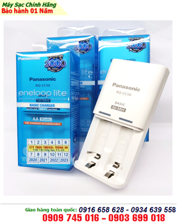 Panasonic BQ-CC50; Máy sạc pin Panasonic Eneloop BQ-CC50 _02 khe sạc _Sạc 1-2 Pin AA-AAA (Không kèm Pin)