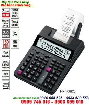 Casio HR-100RC ; Máy tính tiền in ra bill giấy Casio HR-100RC chính hãng