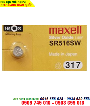 Pin SR516SW-Pin 317; Pin Maxell SR516SW-317 silver oxide 1.55v