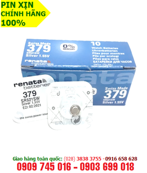 Renata 379/SR521SW, Pin Renata 379/SR521SW silver oxide - 1.55V chính hãng Renata Thụy Sĩ